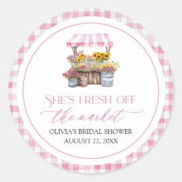 Nyss Från Marknaden Bröllopsfest för Brud Runt Klistermärke