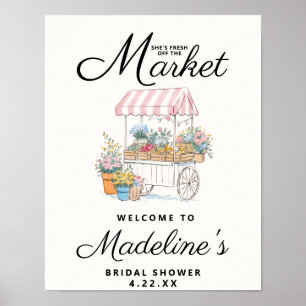 Nyss Från Marknaden Bröllopsfest Välkomstskylt Poster