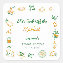 Nyss Från Marknaden Handritad Bröllopsdusch