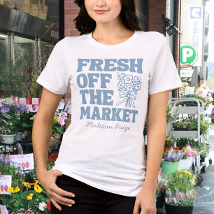 Nyss Från Marknaden Whimsical Blå Bröllopsdusch T Shirt