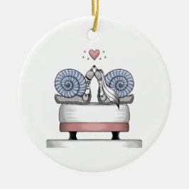 Nyss gift julgransprydnad keramik