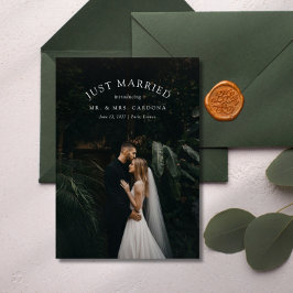 Nyss Gifta Elopement Bröllopsfoto Annonsering Meddelande