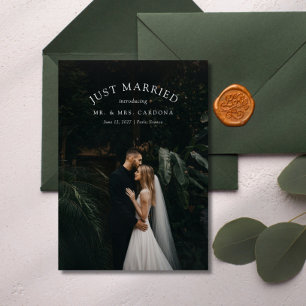 Nyss Gifta Elopement Bröllopsfoto Annonsering Meddelande