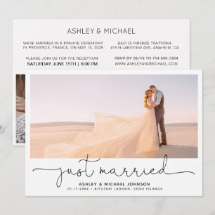 Nyss gifta Hemligt bröllop 4 Foto Mottagning Endas Inbjudningar