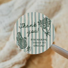 Nyss Kommen Till Marknaden Handritad Bröllopsdusch Runt Klistermärke