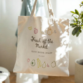 Nyss Kommit Till Marknaden Handritad Bröllopsdusch Tygkasse