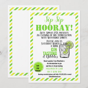Nyss och tonik för insamlingsfest för Gin-provsmak Inbjudningar