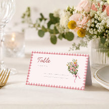 Nyss på marknaden rosa gingham bröllop+shower