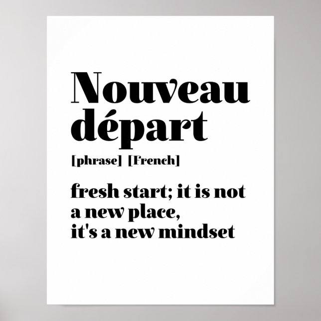 Nystart för Nouveau Depart för inspirerande Fransk Poster (Framsidan)