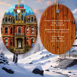 Nystartfoto för jul julgransprydnad keramik