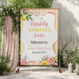 Nysugna Rosa Citron Bröllopsdusch Välkommen Poster