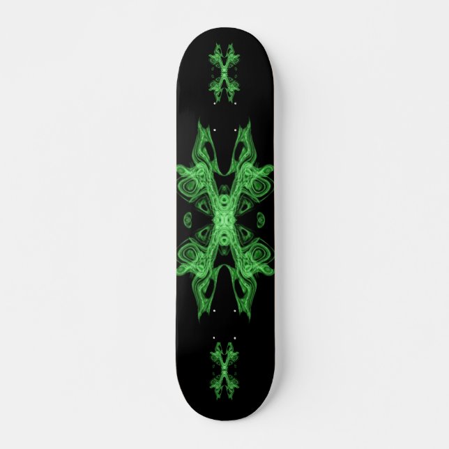 nysvart grönt skateboard bräda 21,5 cm (Framsida)