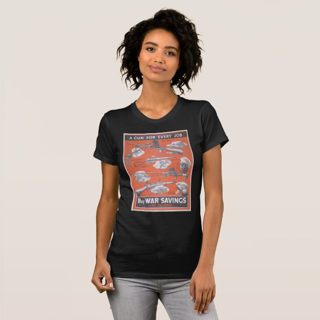 Nytryck av brittisk krigstidsposter. tee shirt (Hel framsida)