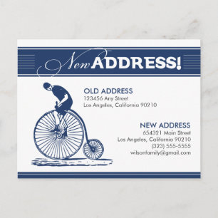 NYTT ADRESS! Antique Bicycle (flottan) Meddelande Vykort