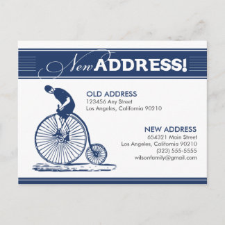 NYTT ADRESS! Antique Bicycle (flottan) Meddelande Vykort