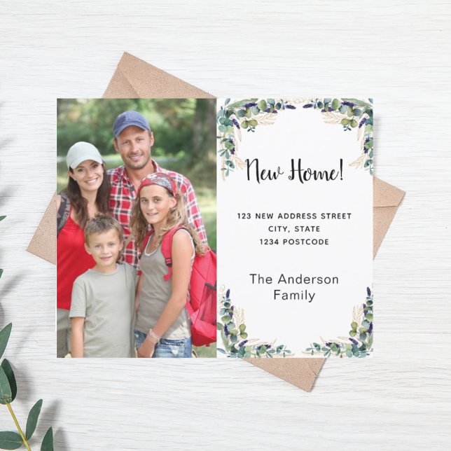 Nytt adress-eucalyptus-fotokort (Skapare uppladdad)