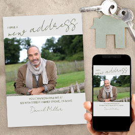 Nytt adress foto med Avslappnad Script-Flytta Meddelande