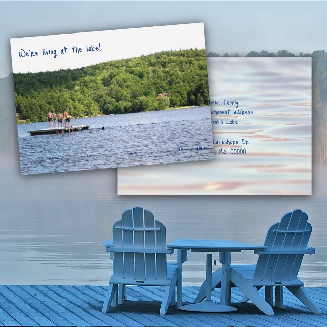 Nytt adress fotomeddelande från Sjö House Inbjudningar (Skapare uppladdad)