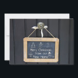 Nytt adress julkort för Chalkboard<br><div class="desc">Vi har flyttat! Efter allt arbete och stressa, säg att du har ett ny adress! Det finns inget bättre (och enklare!) sätt att sprida nyheterna än att skicka dem ett julkort i adress. Det finns många olika kort tillgängliga, så plocka den design och formulering du vill ha och lägg till...</div>