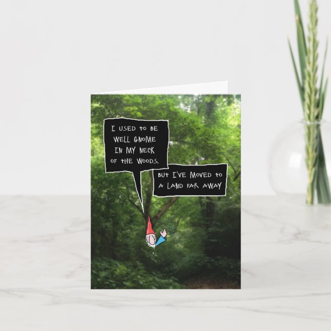 Nytt adress meddelande med Gnome i skogen (Framsida)