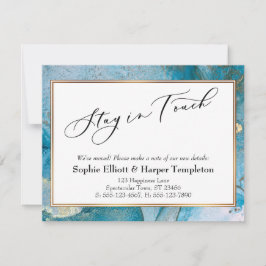 Nytt adress meddelande om Eleganten Blå och Guld B