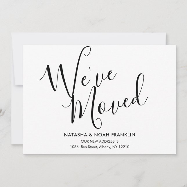 Nytt adress meddelande om enkel skriptVi har flytt (Framsida)