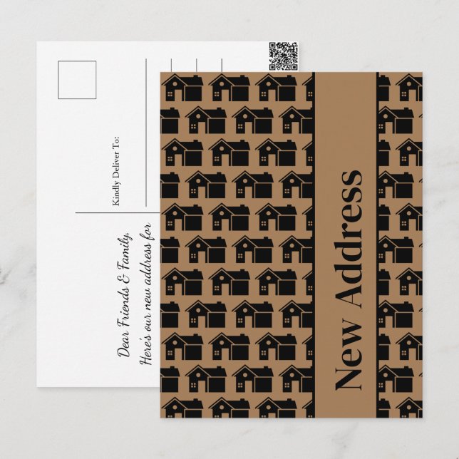 Nytt adress meddelande om Flytta i Mönster vid Vykort (Fram/baksida)