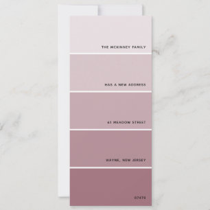 Nytt adress meddelande om Mauve Paint Swatch Inbjudningar