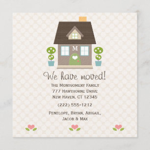 Nytt adress meddelande om monogrammed House