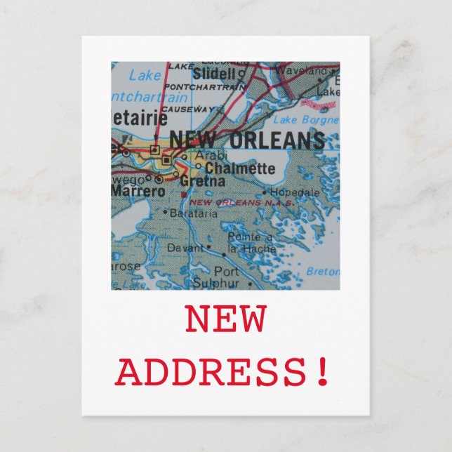 Nytt adress meddelande om New Orleans (Framsida)