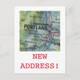 Nytt adress meddelande om Portland Vykort