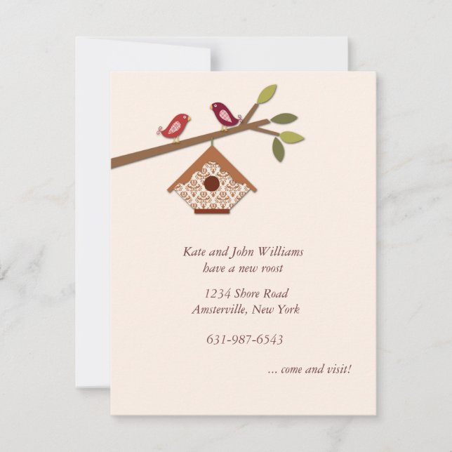 Nytt adress meddelande om sötade lilla fåglar (Framsida)