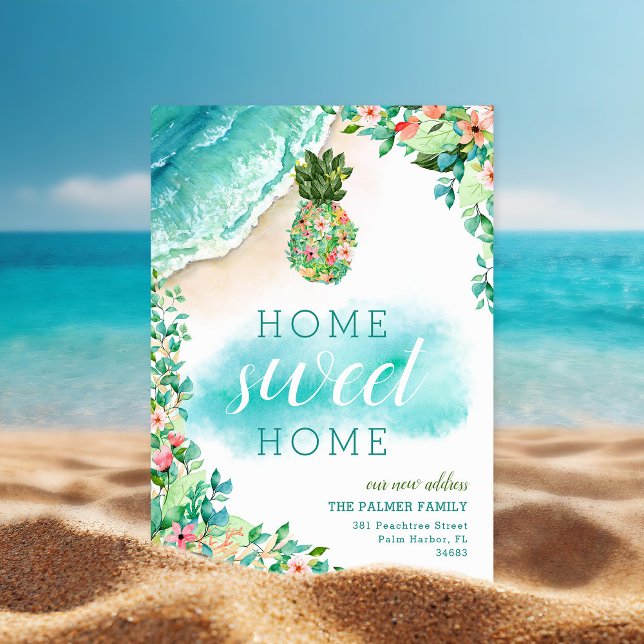 Nytt adress meddelande om tropisk ananas Flytta (Skapare uppladdad)