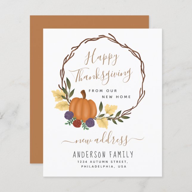 Nytt adress meddelande om utandning av budgetpumpk (Fram/baksida)