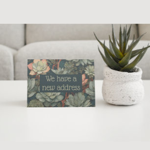 Nytt adress meddelande Succulent Garden Vykort