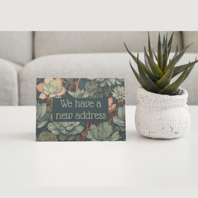 Nytt adress meddelande | Succulent Garden Vykort (Skapare uppladdad)