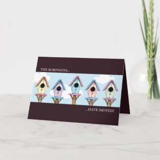 Nytt adress meddelandekort för Birdhouses | Meddelande