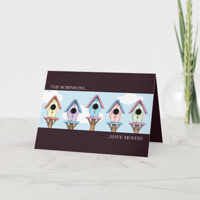 Nytt adress meddelandekort för Birdhouses | Meddelande (Framsida)