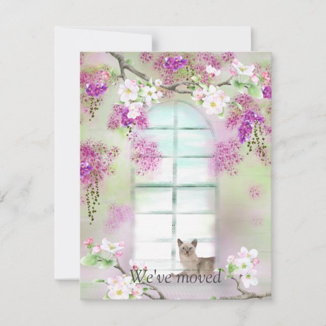 Nytt adress meddelandekort för siamesisk katt anteckningskort (Framsida)