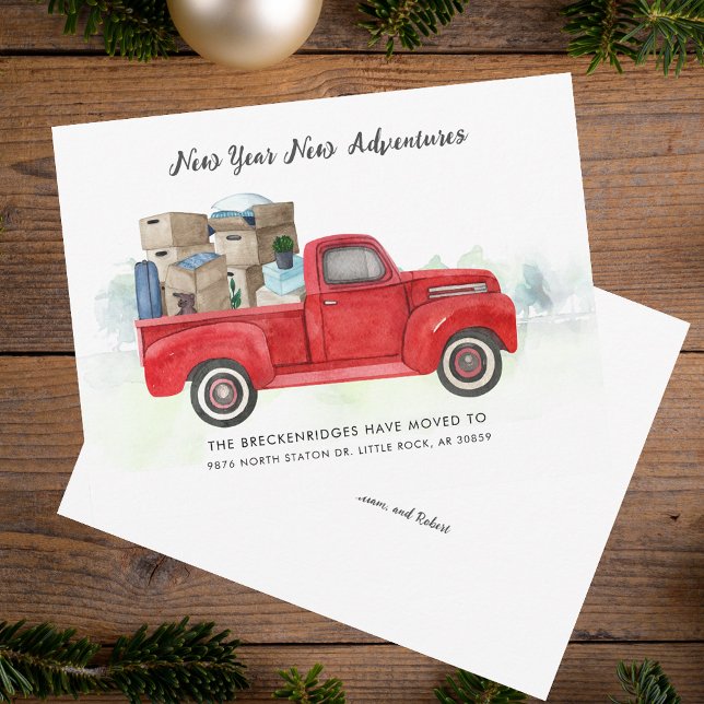 Nytt adress meddelandekort för vi har flyttat Flyt (We've Moved New Address Moving Announcement Card)