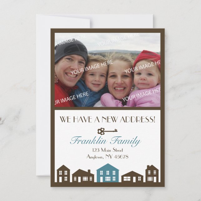 Nytt adress meddelandekort meddelande (Framsida)