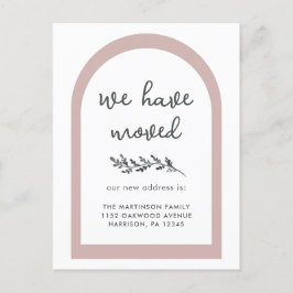 Nytt adress modernt skript med enkelt botaniskt vykort