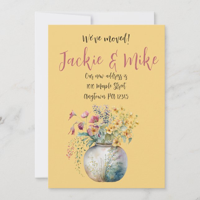 Nytt adress, nytt hem, uppvärmning av hus inbjudningar (Framsida)