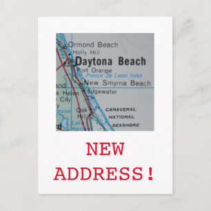 Nytt adress tillkännagivande av Daytona Beach Meddelande Vykort