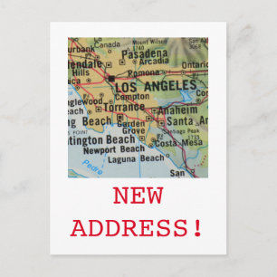 Nytt adress tillkännagivande av Los Angeles Meddelande Vykort