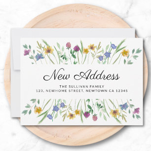 Nytt adress tillkännagivande om Wildbloms Flytta Meddelande