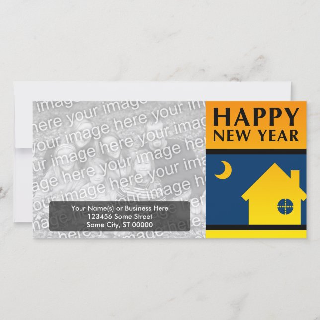 nytt adress uttalande från gott nytt år julkort (Framsida)