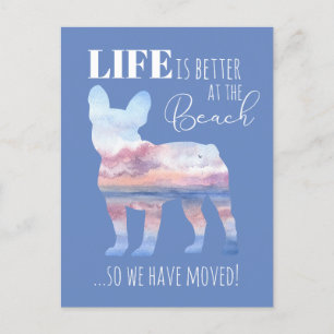 Nytt adress vykort för cute Fransk Bulldog