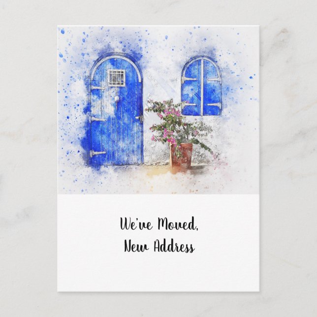 Nytt adress vykort för meddelande om dörr (Framsida)