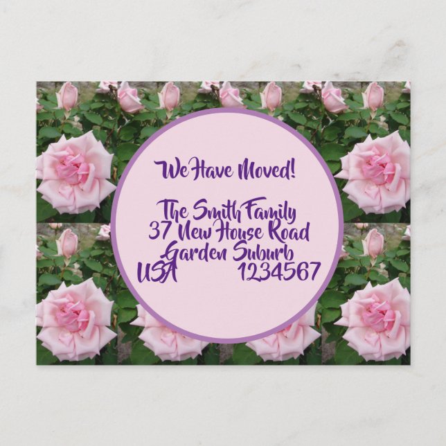 Nytt adress vykort för ro, vi är Flytta (Framsida)